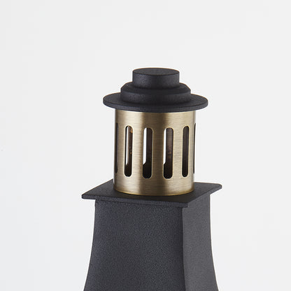 Troy Wes Outdoor Wall Sconce Patina Brass / Textured Black Detail 1