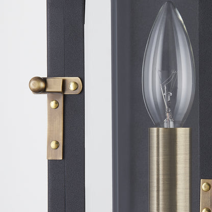 Troy Wes Outdoor Wall Sconce Patina Brass / Textured Black Detail 2