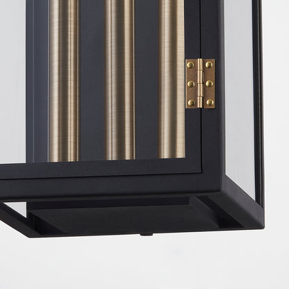 Troy Wes Outdoor Wall Sconce Patina Brass / Textured Black Detail 1