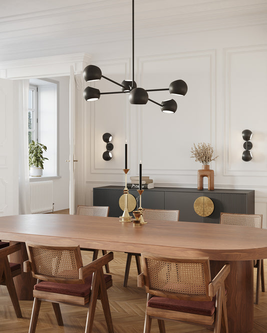 Willow 37-in 6-Light Chandelier - Matte Black - Alora Lighting - view 2