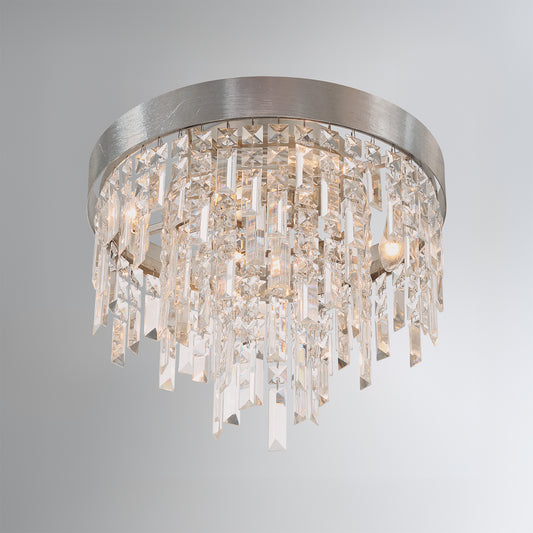 Winfield 4 Light Antique Silver Flush Mount
