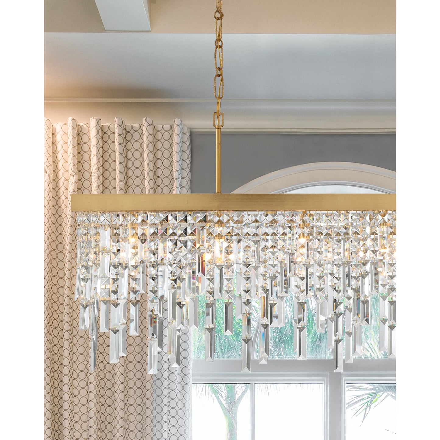 Winfield 6 Light Antique Gold Linear Chandelier