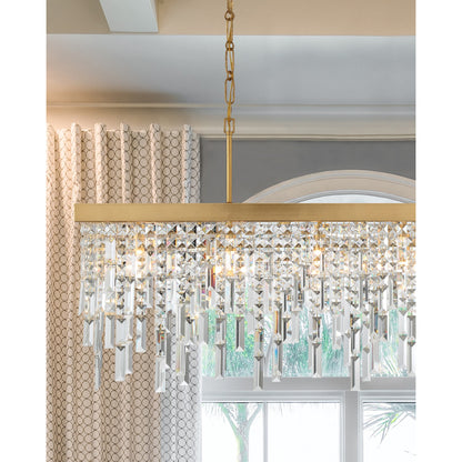 Winfield 6 Light Antique Gold Linear Chandelier