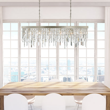 Winfield 6 Light Antique Silver Linear Chandelier