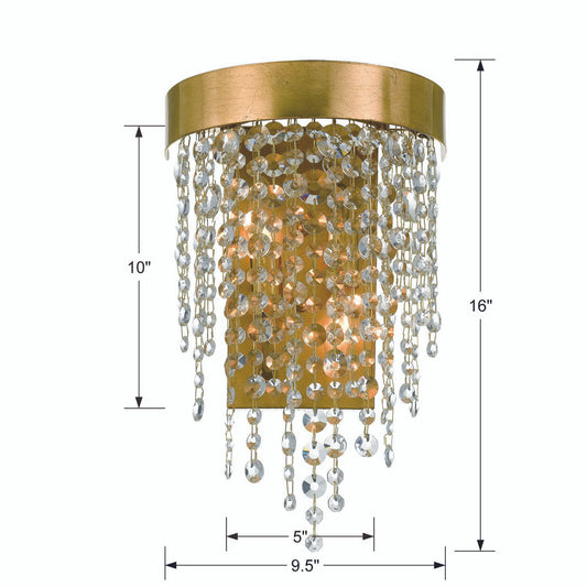 Winham 2-Light Antique Gold Wall Sconce