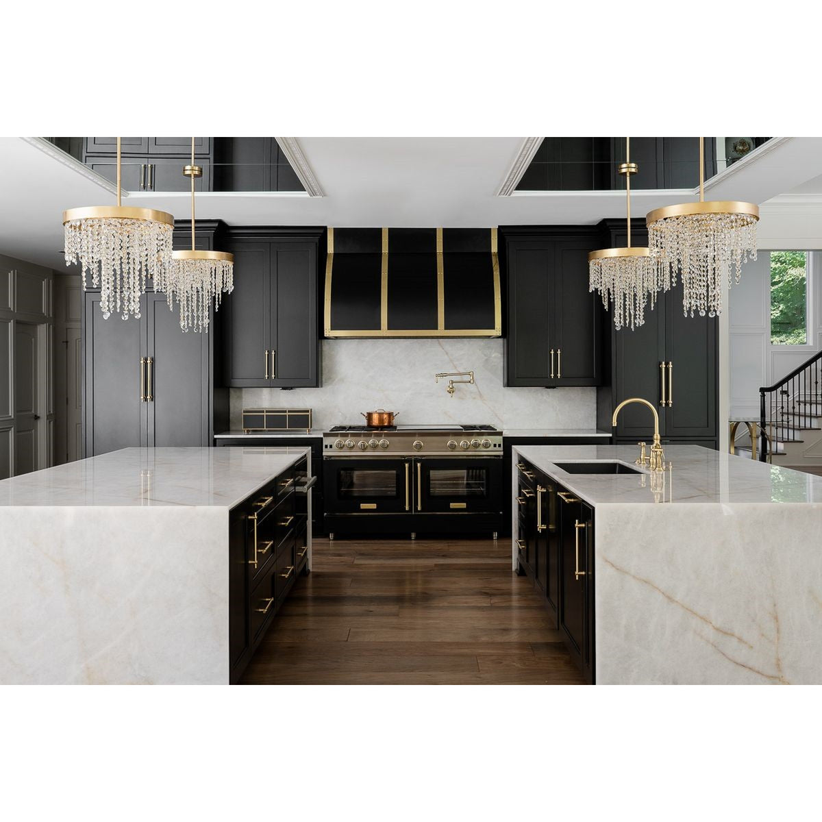 Winham 6 Light Antique Gold Crystal Chandelier