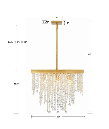 Crystorama Winham 8 Light Chandelier Black Forged