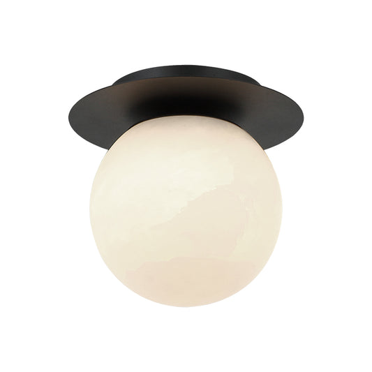 Matteo Lighting Nikini 7" Alabaster Wall Sconce in Matte Black (WX41711MB)