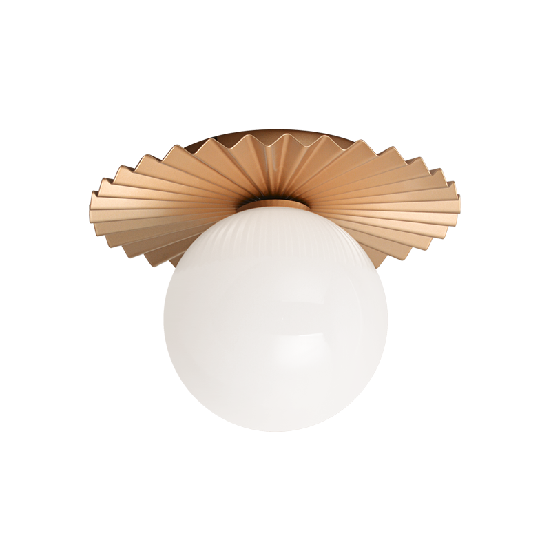 Matteo Lighting Modern Ruff 10-in Globe Wall Sconce/Ceiling Moun Matte Gold