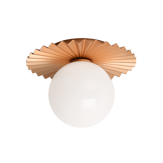 Matteo Lighting Modern Ruff 10-in Globe Wall Sconce/Ceiling Moun Matte Gold