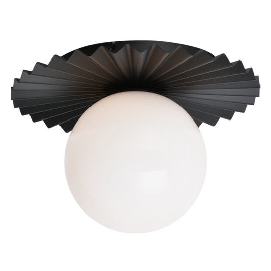 Matteo Lighting Modern Ruff 14-in Globe Wall Sconce/Ceiling Moun Black