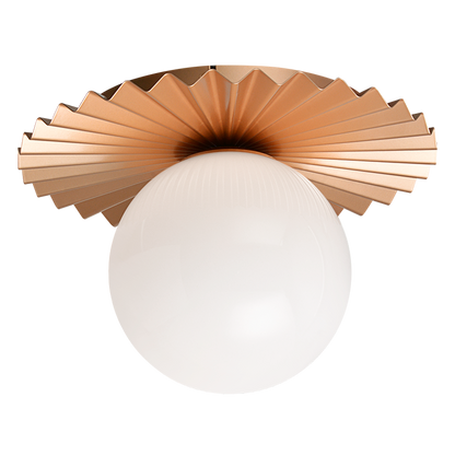 Matteo Lighting Modern Ruff 14-in Globe Wall Sconce/Ceiling Moun Matte Gold
