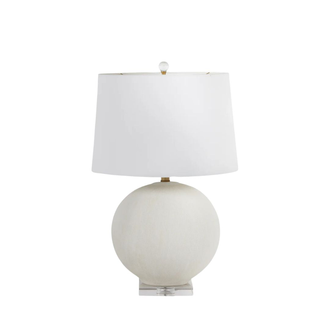 Gabby Wheeler Table Lamp White, Antique Brass