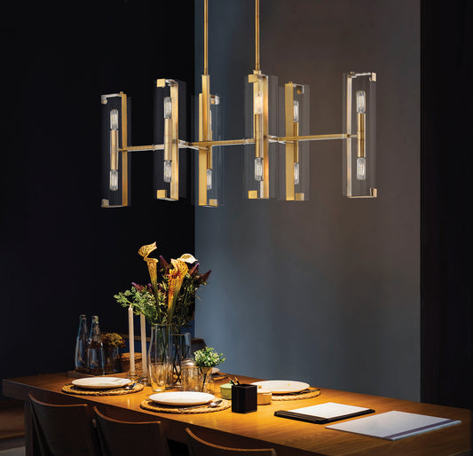 Savoy House Winfield 12-Light Linear Chandelier Matte Black