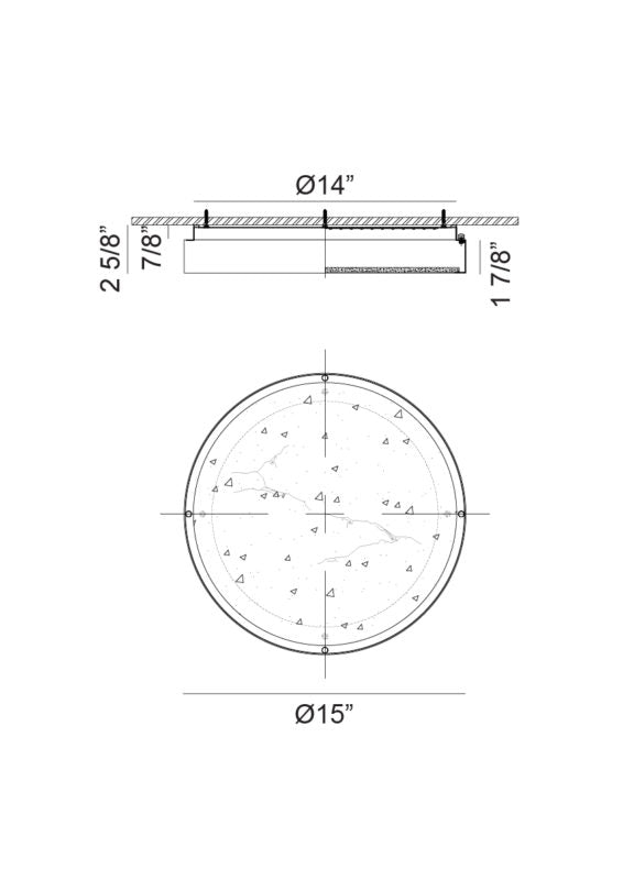 Matteo Lighting Marblestone 15" LED Flush Mount in Aged Gold Brass (X05915AG) – alternate view