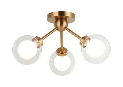 Solaris Flush Mount Aged Gold Brass