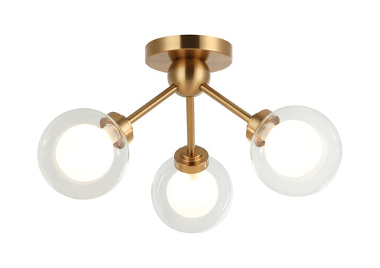 Solaris Flush Mount Aged Gold Brass