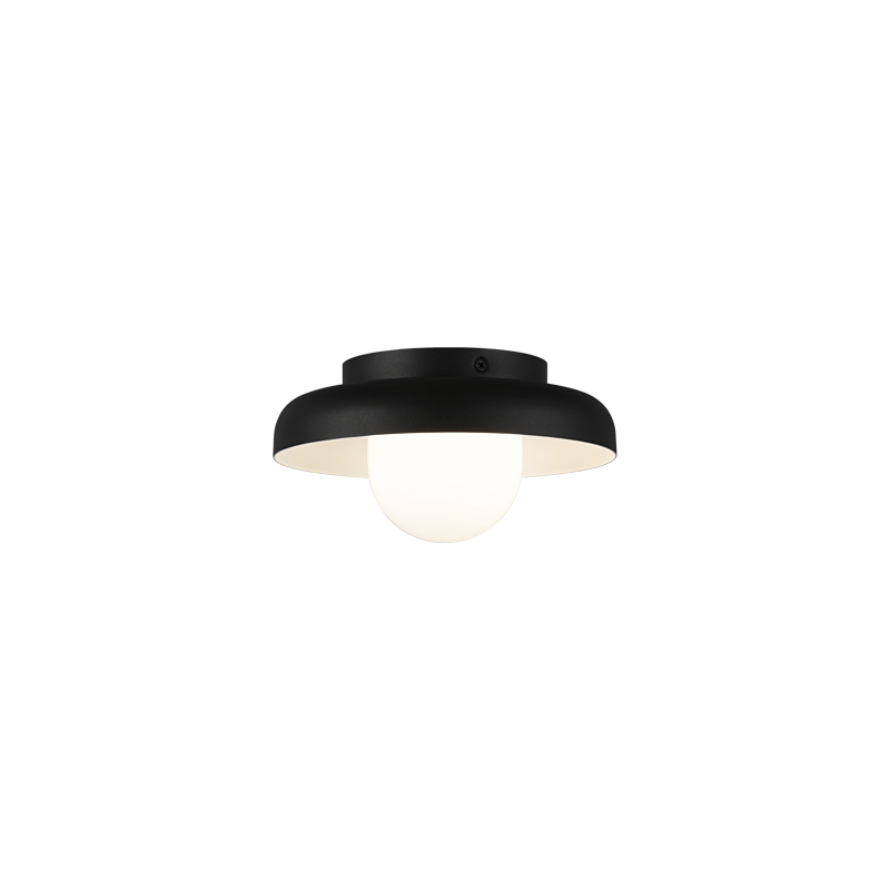 Matteo Lighting Creston 8" Flush Mount in Matte Black (X34401MBOP)