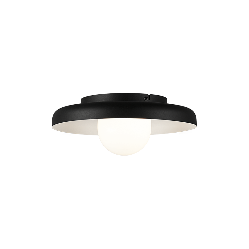 Matteo Lighting Creston 12" Flush Mount in Matte Black (X34411MBOP)