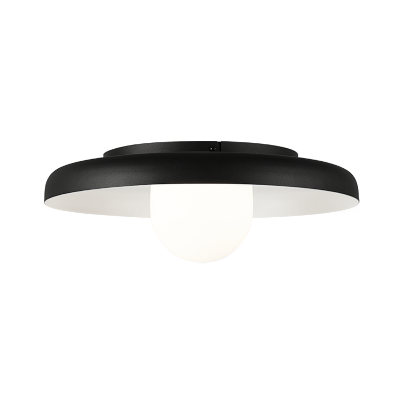 Matteo Lighting Creston 16" Flush Mount in Matte Black (X34421MBOP)