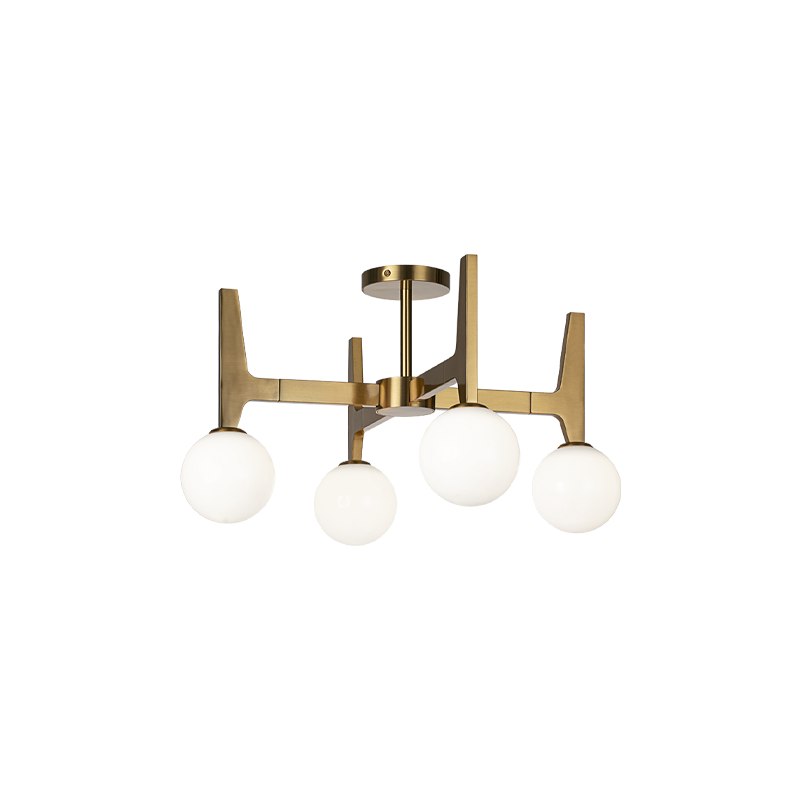 Matteo Lighting Scriben 24" 4-Light Flush Mount in Aged Gold Brass (X34904AGOP)