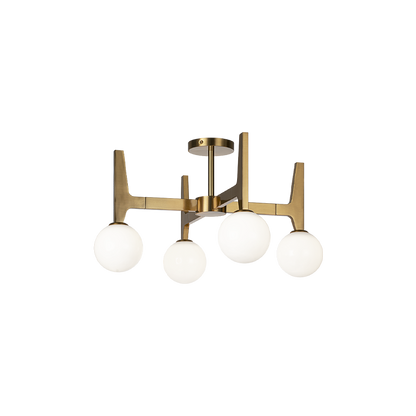 Matteo Lighting Scriben 24" 4-Light Flush Mount in Aged Gold Brass (X34904AGOP)