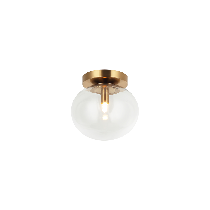 Matteo Lighting Bulbus 7" Flush Mount in Aged Gold Brass (X38101AG)