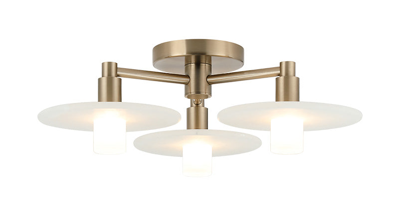 Matteo Lighting Monument 17" 3-Light Flush Mount in Champagne Gold (X42603CG)