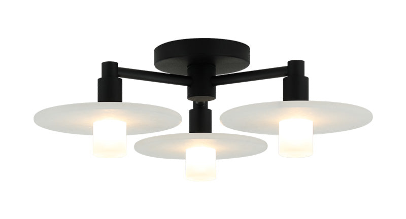Matteo Lighting Monument 17" 3-Light Flush Mount in Matte Black (X42603MB)