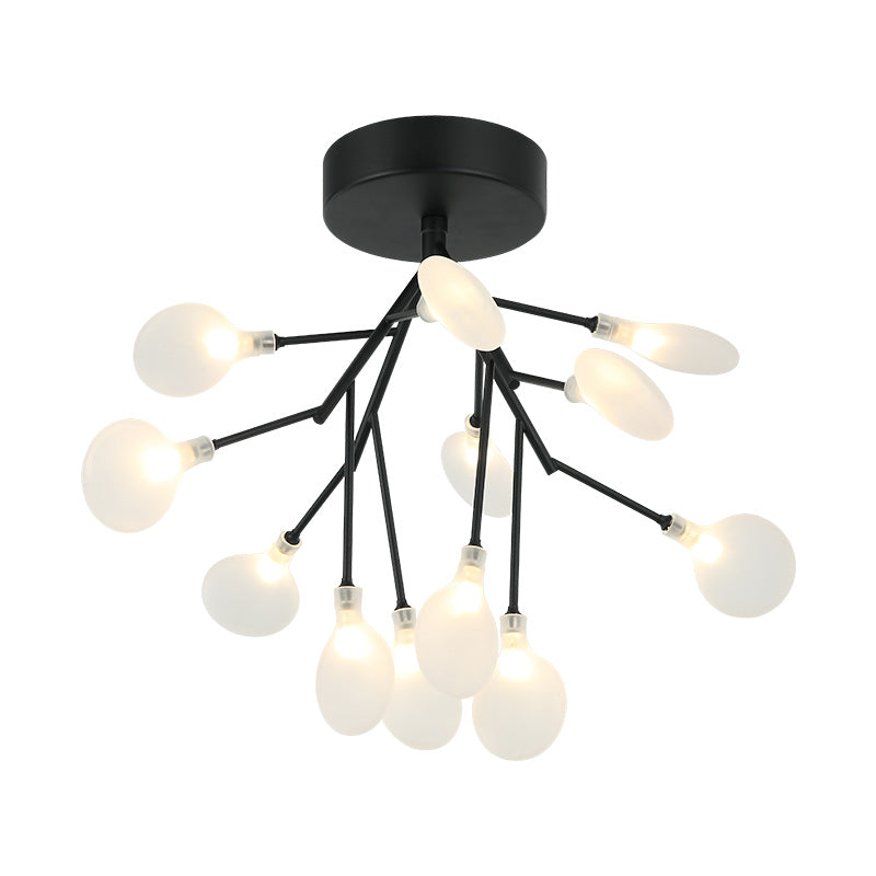 Matteo Lighting Hydrangea Bloom 20" 12-Light Flush Mount in Matte Black (X69820MB)