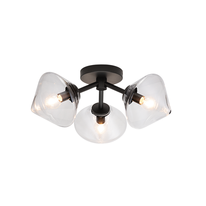 Matteo Lighting Novo 3-Light Flush Mount Black