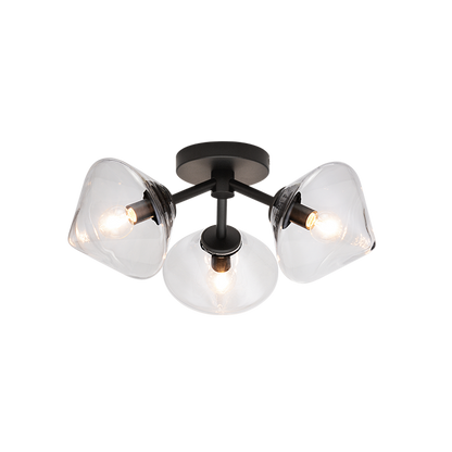 Matteo Lighting Novo 3-Light Flush Mount Black
