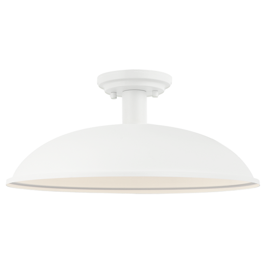 Matteo Lighting Farmley 1-Light Outdoor Flush Mount in Matte White, 16"W (X81911MW)