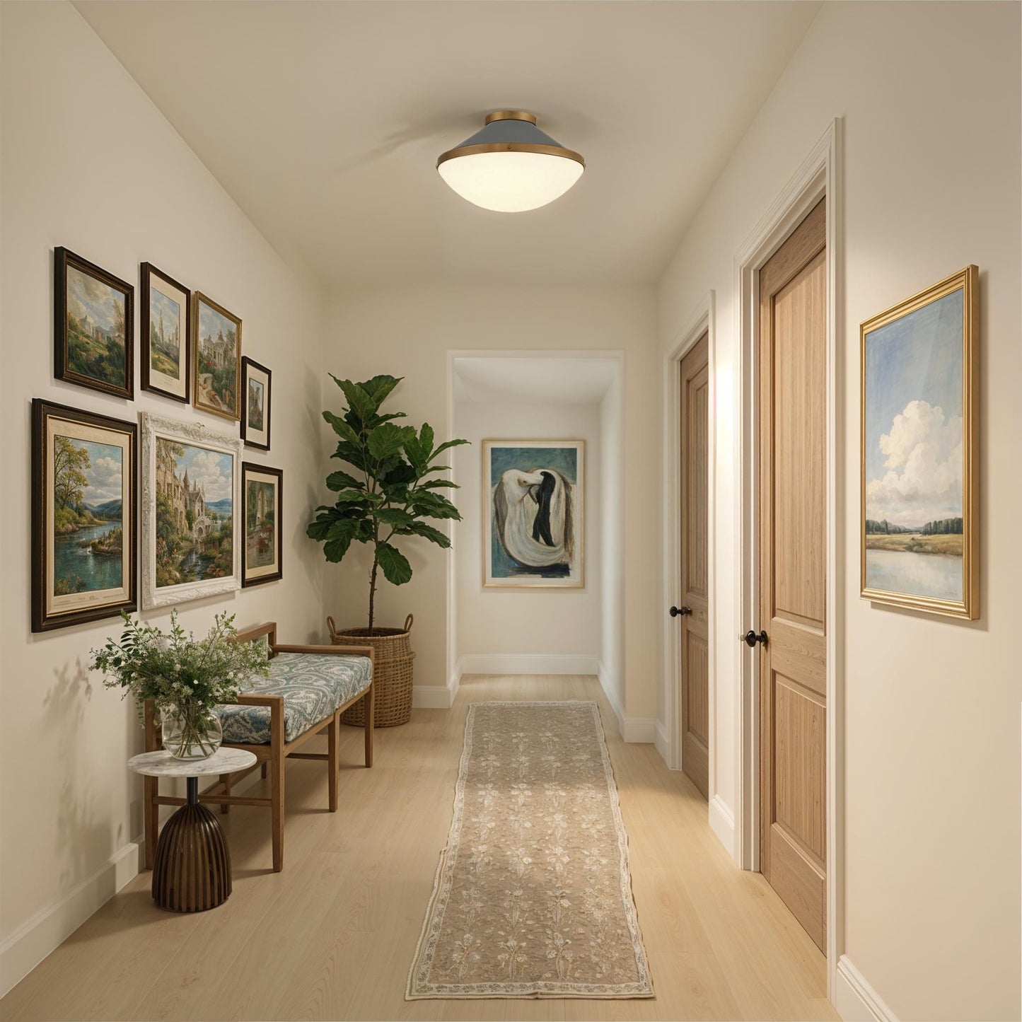 Xander 2 Light Flush Mount - Vibrant Gold + Blush