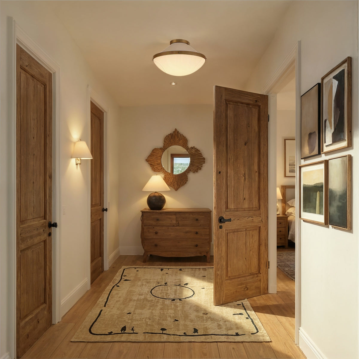 Xander 2 Light Flush Mount - Vibrant Gold + Blush