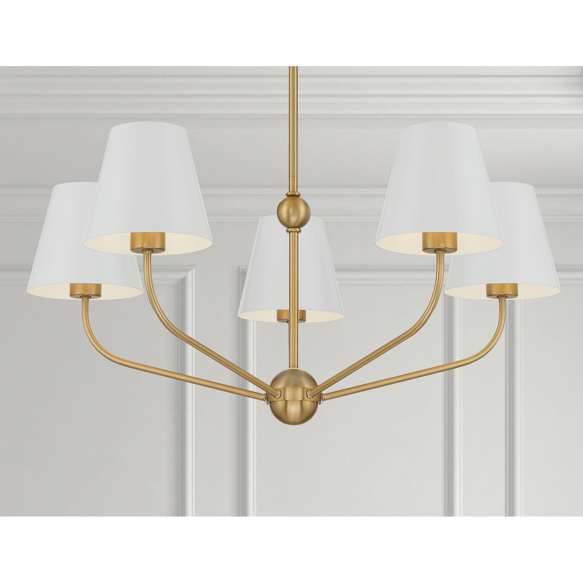Xavier 5 Light Vibrant Gold + Blue Chandelier