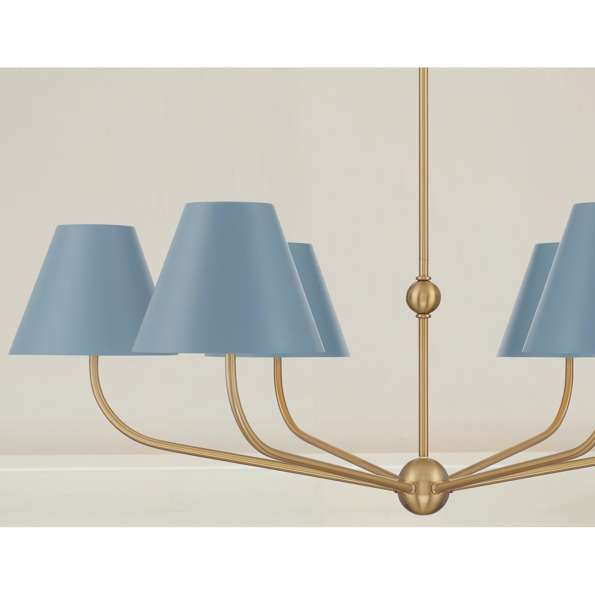 Xavier 6 Light Chandelier - Vibrant Gold + Blue