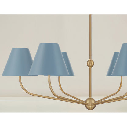 Xavier 6 Light Chandelier - Vibrant Gold + Blue