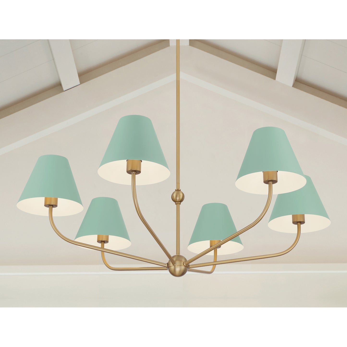 Xavier 6 Light Chandelier - Vibrant Gold + Blue