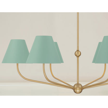 Xavier 6 Light Chandelier - Vibrant Gold + Blue
