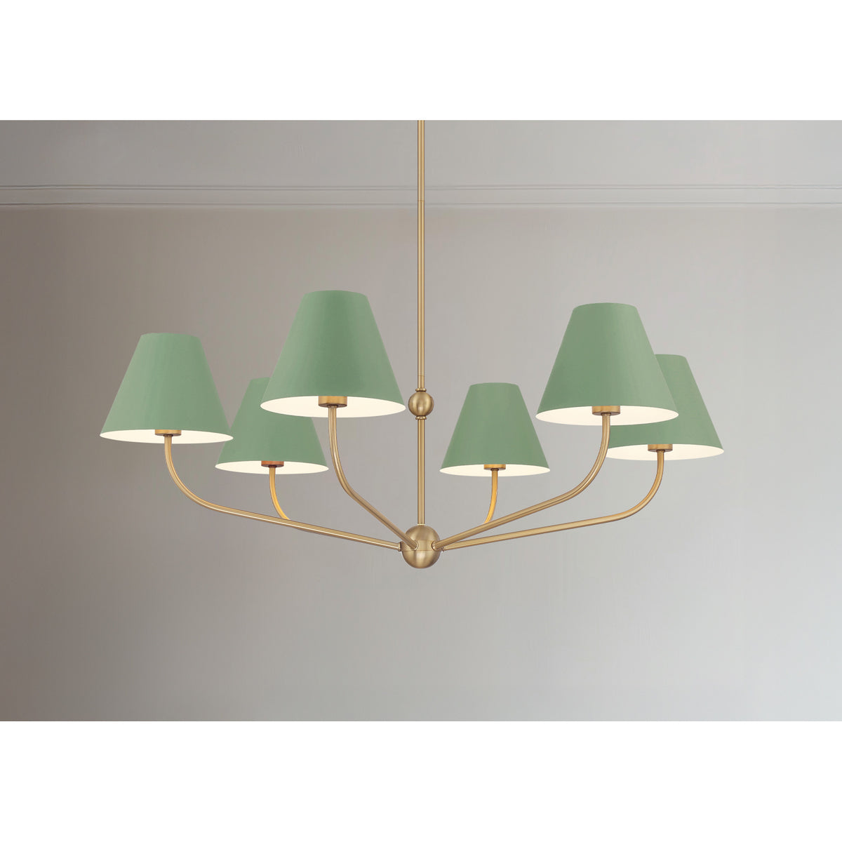 Xavier 6 Light Chandelier - Vibrant Gold + Blue