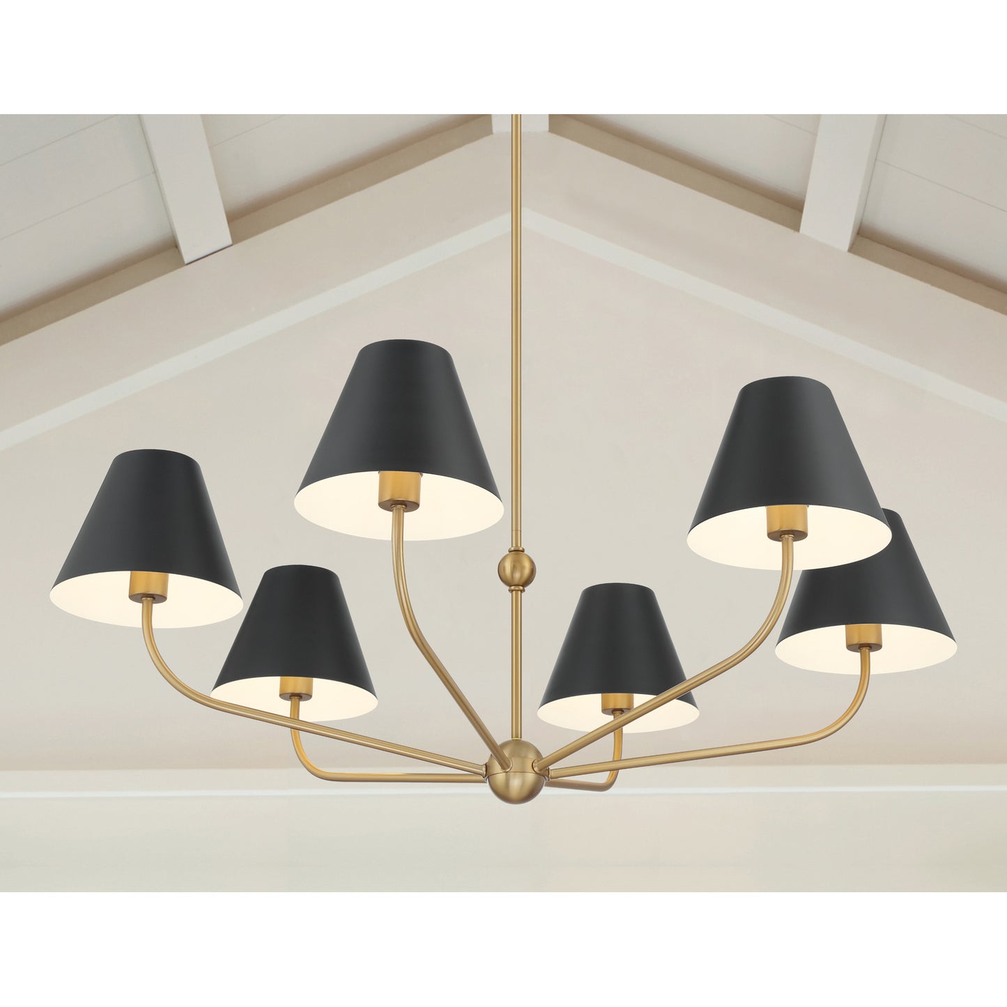 Xavier 6 Light Chandelier - Vibrant Gold + Blue