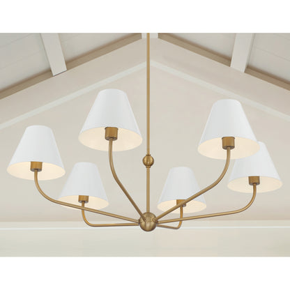 Xavier 6 Light Chandelier - Vibrant Gold + Blue