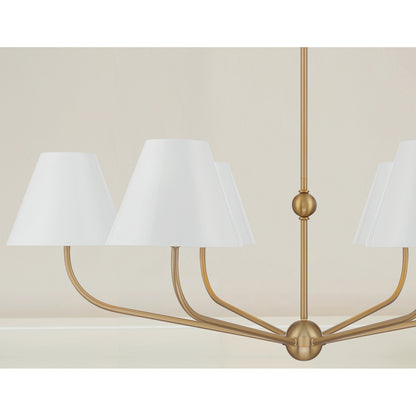 Xavier 6 Light Chandelier - Vibrant Gold + Blue