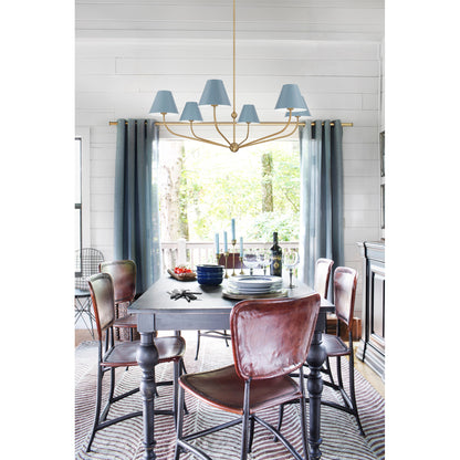 Xavier 6 Light Chandelier - Vibrant Gold + Blue