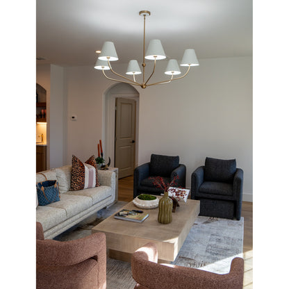 Xavier 6 Light Chandelier - Vibrant Gold + Blue