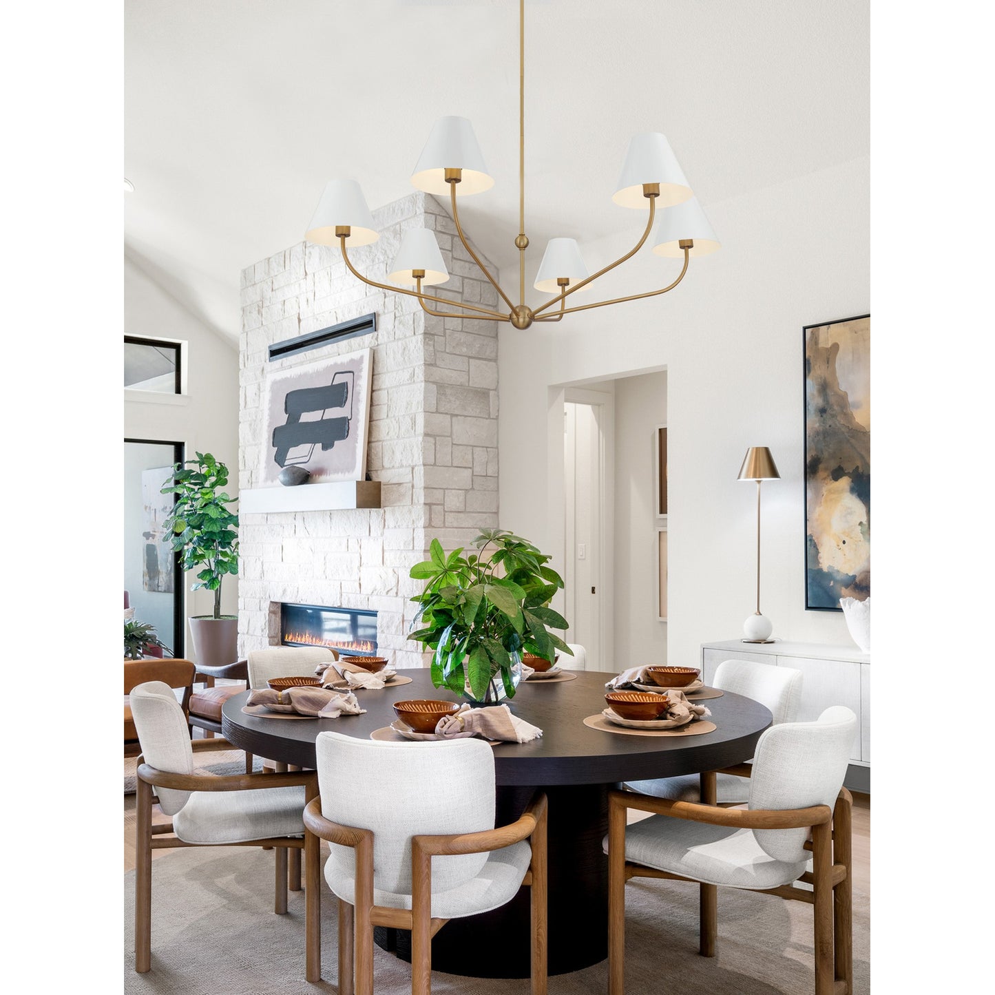Xavier 6 Light Chandelier - Vibrant Gold + Blue