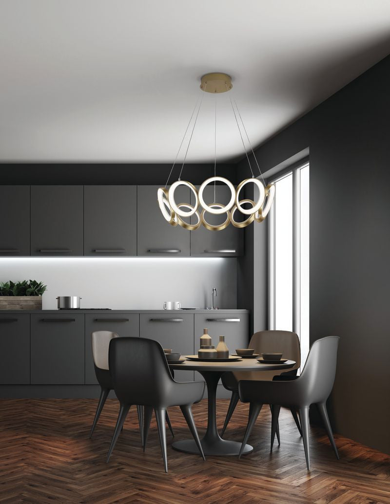 Kuzco Lighting Inc Oros 29-in LED Chandelier Antique Silver