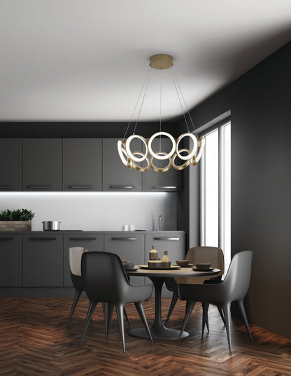 Kuzco Lighting Inc Oros 29-in LED Chandelier Antique Silver