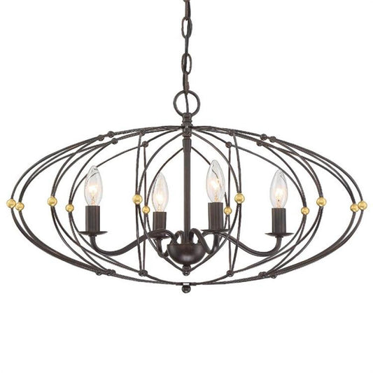 Crystorama Zucca Chandelier English Bronze, Antique Gold